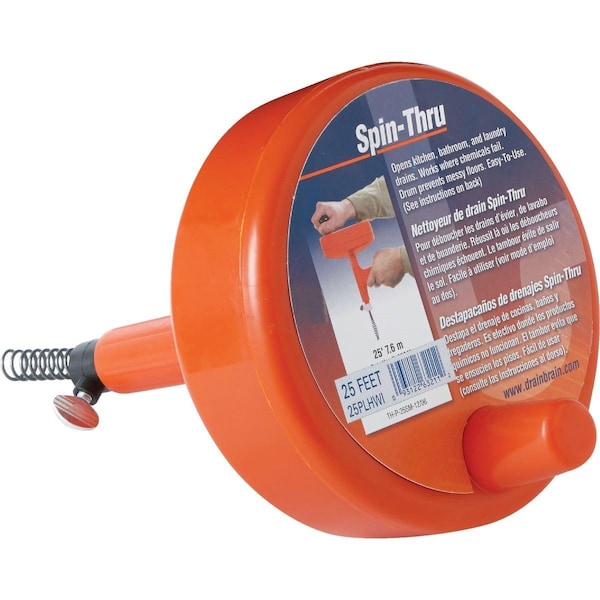 General Wire 1/4 In. x 25 Ft. Plastic Spin Through Drain Auger 25PLHWI - main